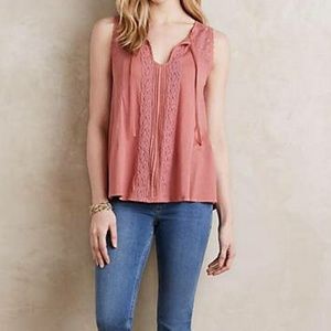Anthropologie* Meadow Rue tie front w/keyhole top